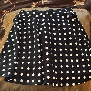 Chic Black and White Polka Dot Skater Skirt